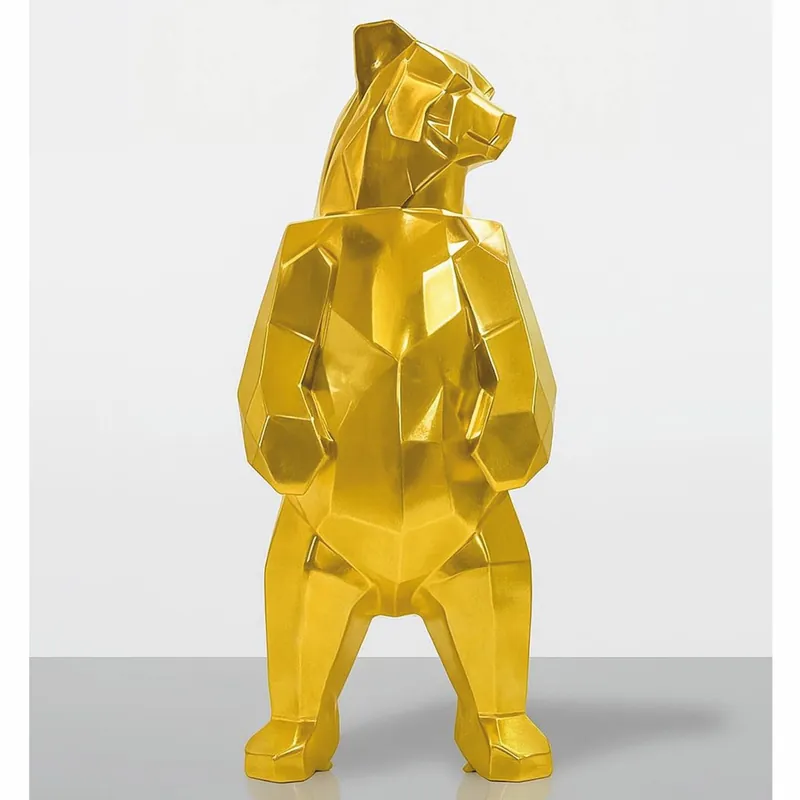 Casa Padrino escultura decorativa XXL oso oro A. 190 cm - Figura decorativa abstracta Nur Für Kurze Zeit