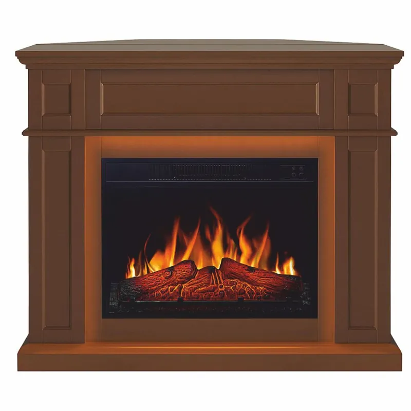Casa Padrino chimenea eléctrica LED de estilo campestre marrón 104 x 32-64 x Al. 87 cm Letzte Chance