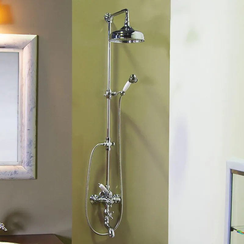 Casa Padrino grifo de bañera Art Nouveau con ducha fija y teleducha Al. 167,2 cm Garantierte Lieferung