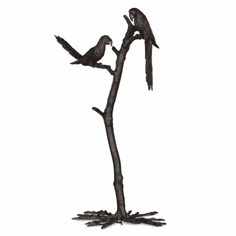 Casa Padrino escultura decorativa de lujo en bronce loros en una rama Al. 150 cm - Figura decorativa Neu