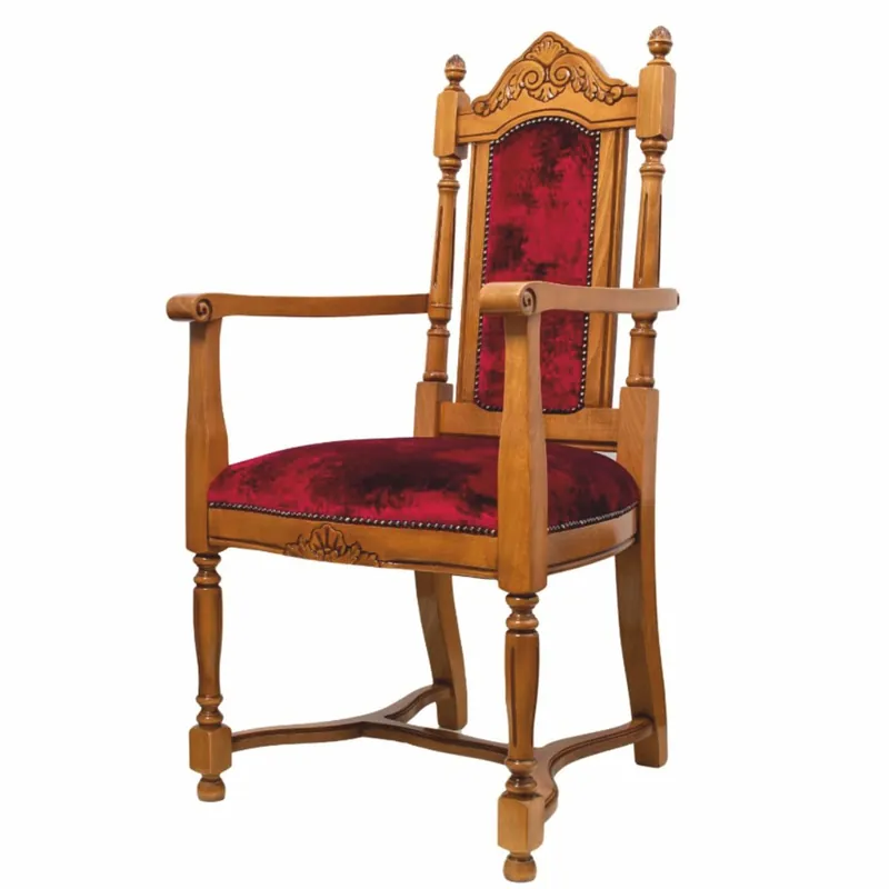 Casa Padrino Silla de Comedor Barroco de Lujo con Reposabrazos Marrón / Rojo Burdeos - Muebles Barrocos Begrenztes Angebot