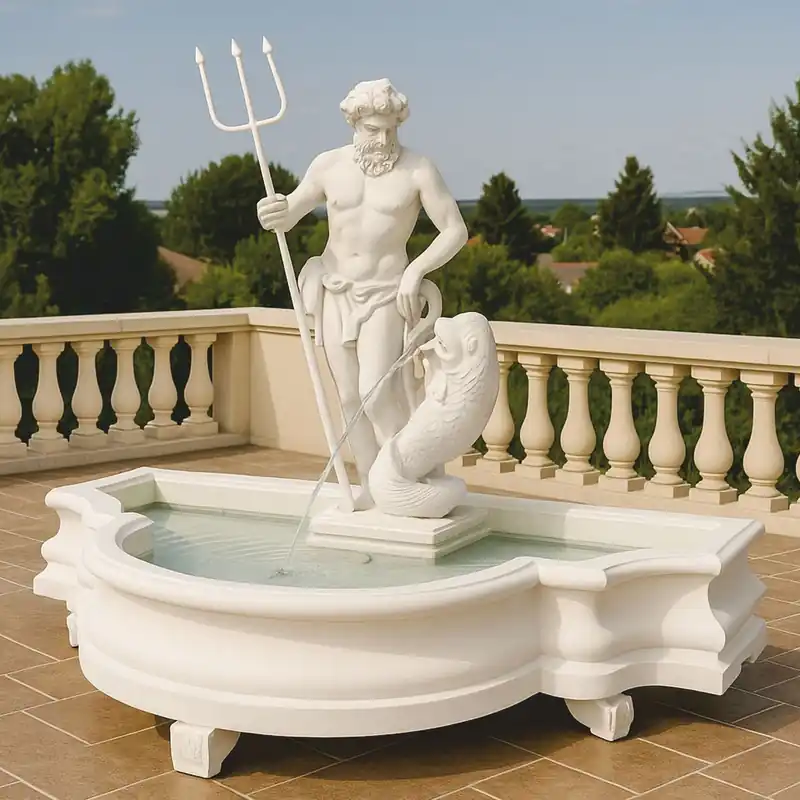 Sonderaktion Casa Padrino Fuente Barroco Blanco 138 x 88 x A. 107 cm - Hecho en Italia