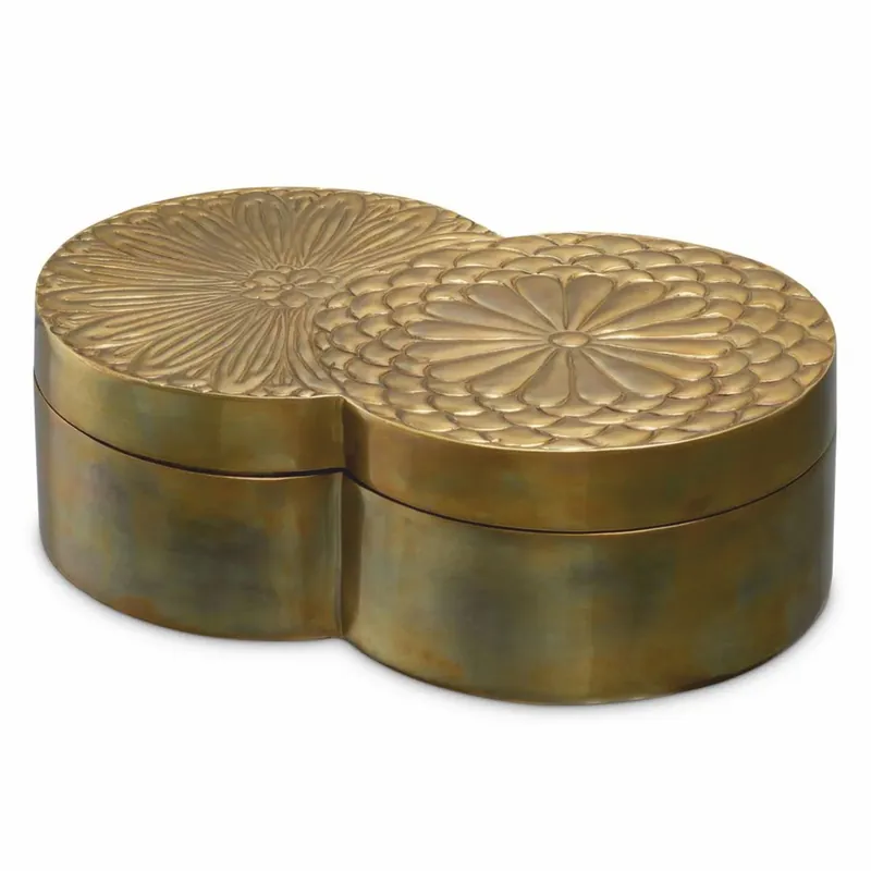Preiswert Casa Padrino caja de almacenaje de lujo latón antiguo 28 cm - Accesorios de lujo