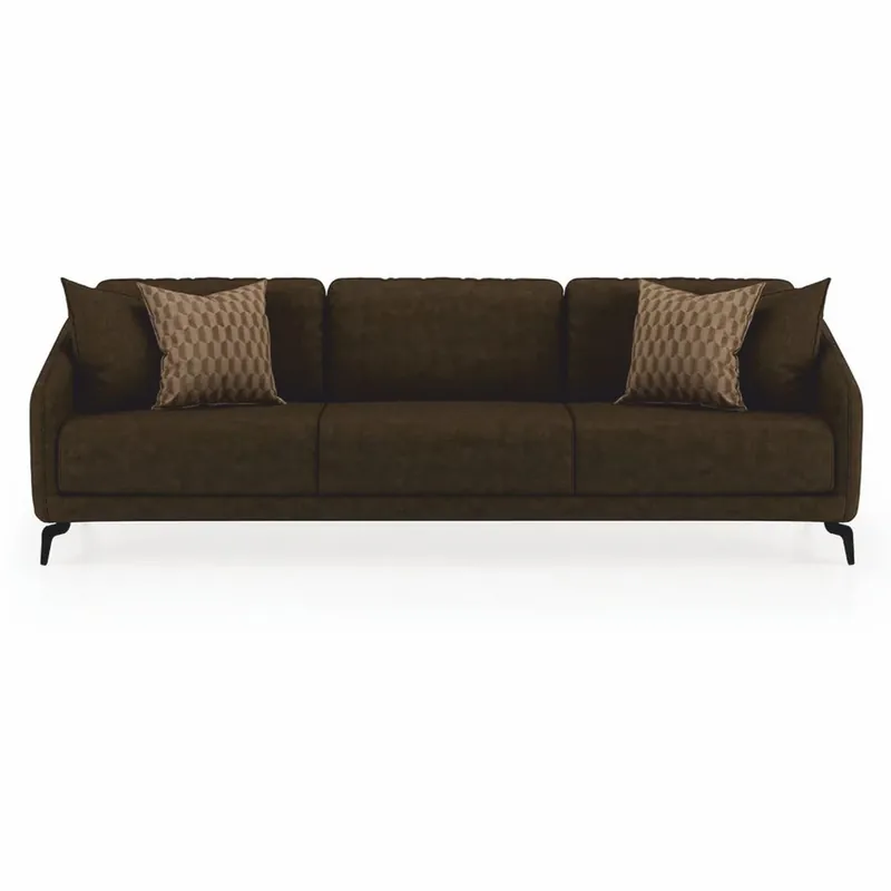 Casa Padrino sofá de lujo marrón oscuro / negro 255 cm - Muebles de salón y hotel Top-Seller