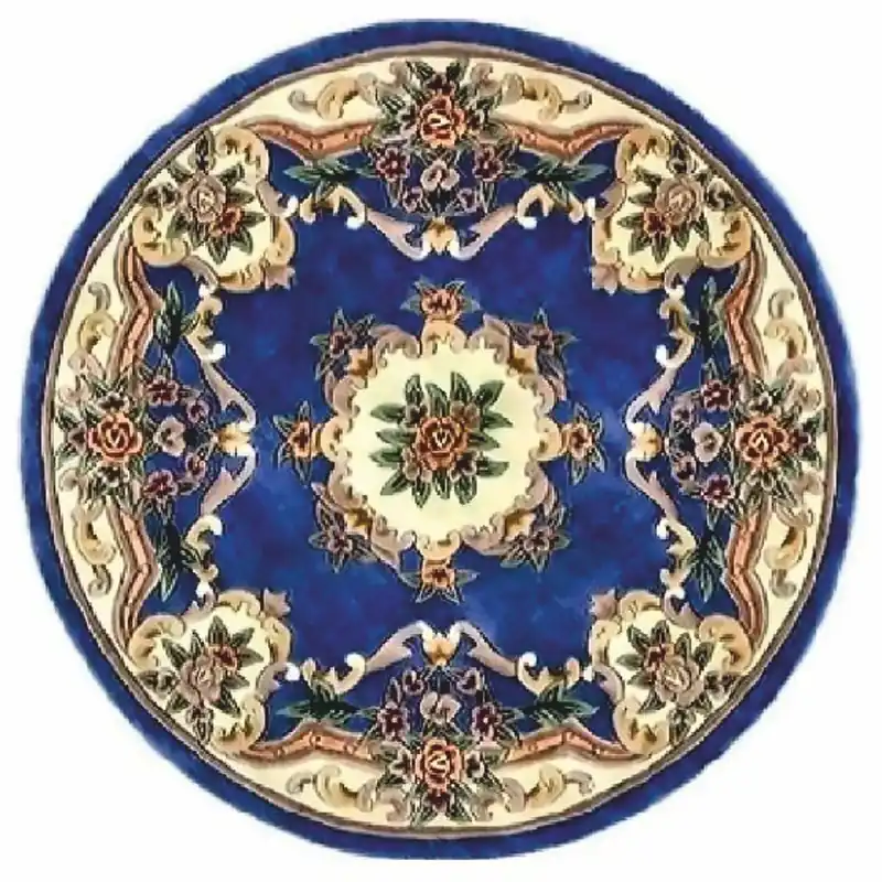 Neue Kollektion Casa Padrino Alfombra de Salón Barroco de Lujo Azul / Crema - Varios Tamaños