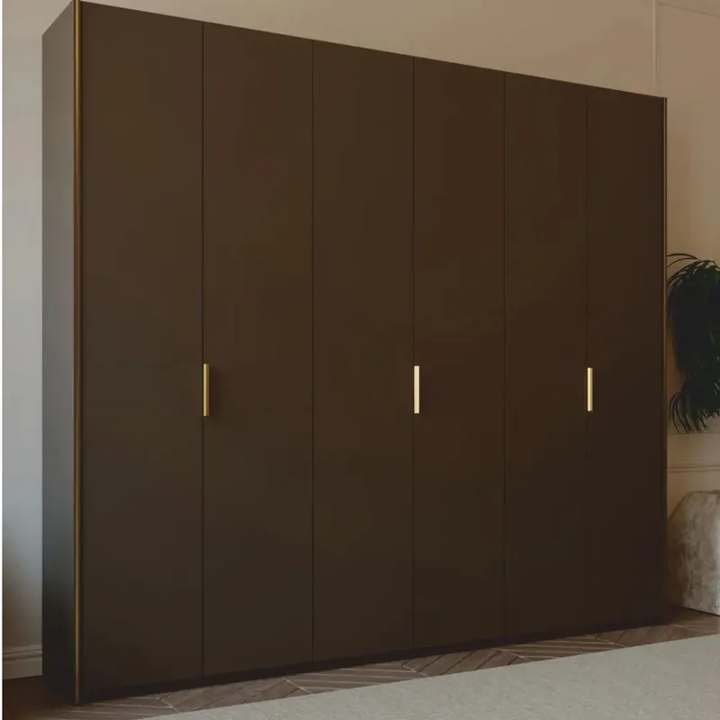 Casa Padrino armario de dormitorio de lujo marrón oscuro / latón 273,6 cm - Muebles de dormitorio Solange Der Vorrat Reicht