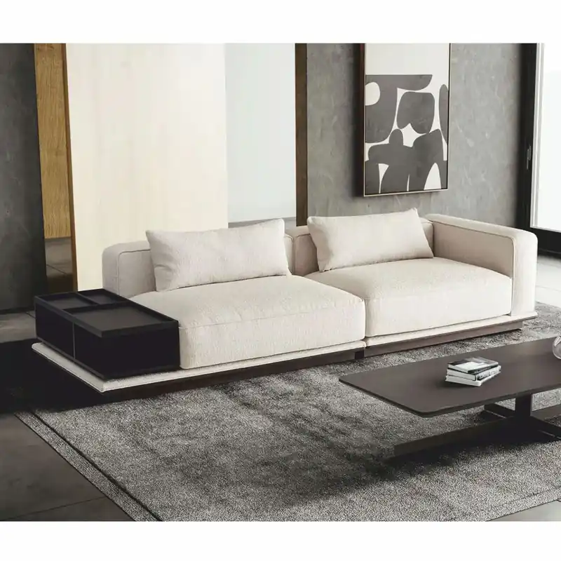 Casa Padrino Sofá de Lujo Blanco / Negro / Marrón Oscuro 286 cm - Muebles de Sala de Estar y Hotel Preiswert