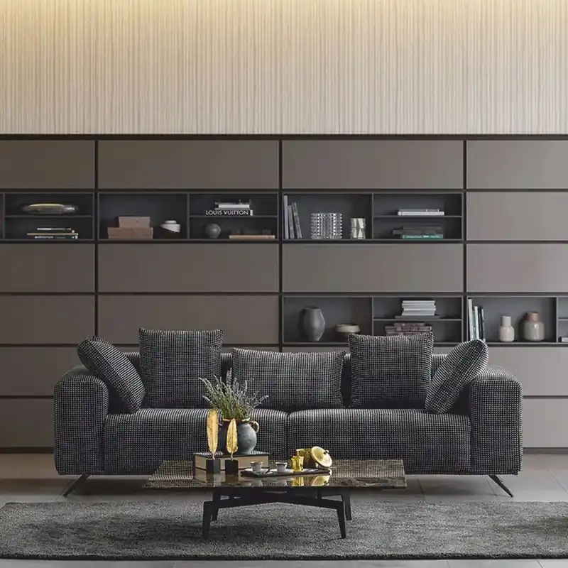 Neu Casa Padrino sofá de lujo negro 229 cm - Muebles de salón y hotel de lujo