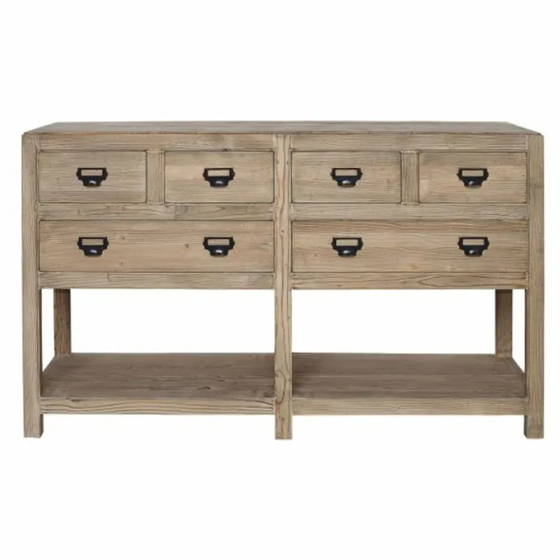 Casa Padrino aparador de madera maciza de estilo campestre con 6 cajones natural 150 cm Finale Aktion