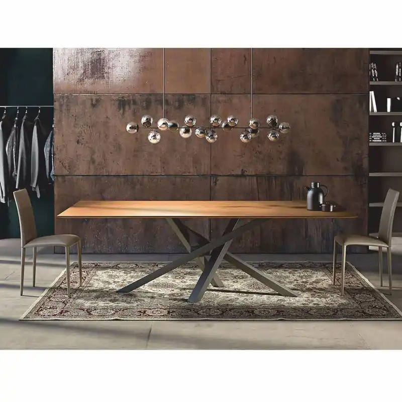 Casa Padrino Mesa de Comedor de Lujo Marrón / Gris 220 cm - Muebles de Comedor de Lujo Zertifiziert