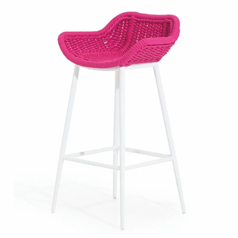 Casa Padrino taburete de bar de lujo rosa / blanco - Muebles de jardín y patio de lujo Online Kaufen