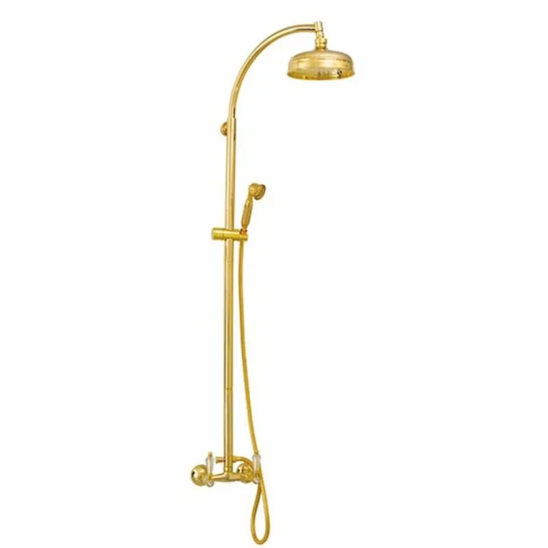 Casa Padrino conjunto de ducha Art Nouveau de lujo con ducha fija y teleducha oro Al. 120 cm Bestpreis