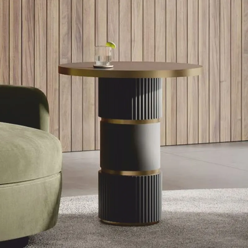 Casa Padrino mesa auxiliar de lujo gris oscuro / latón Al. 65 cm - Muebles de salón y hotel Versand Am Gleichen Tag