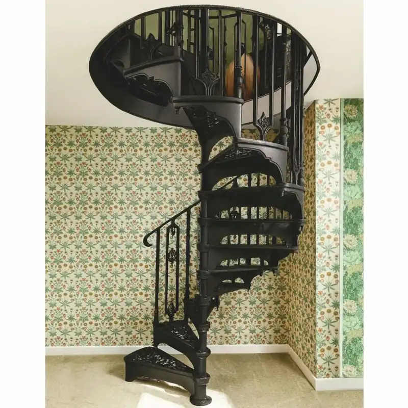 Casa Padrino escalera de caracol barroco con barandilla lado izquierdo negro Al. 240 cm Finale Aktion