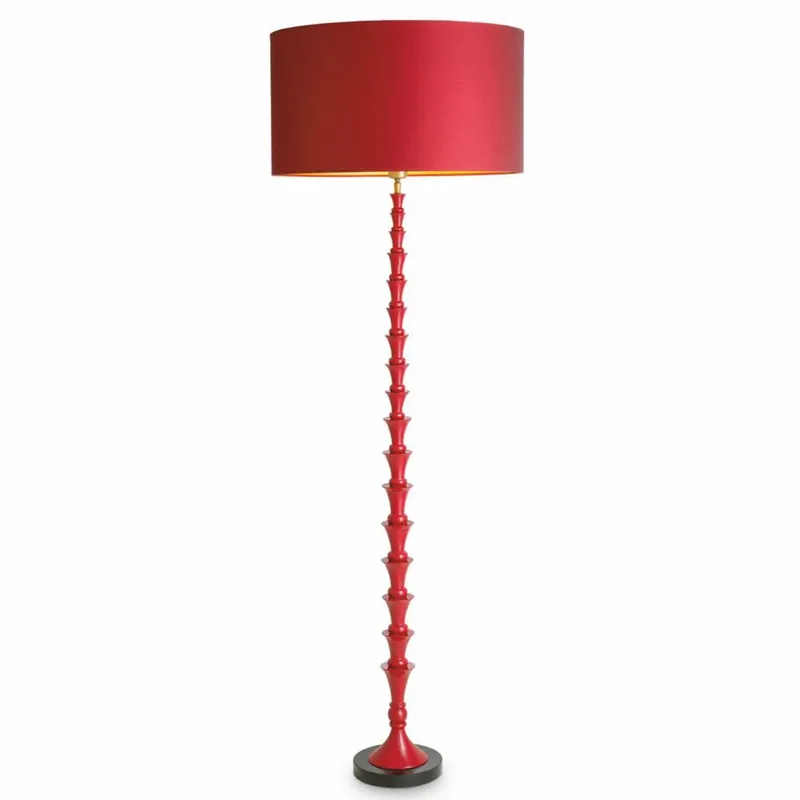 Casa Padrino lámpara de pie de lujo rojo burdeos / negro Al. 162,5 cm - Iluminación de lujo Nur Heute