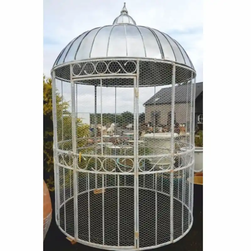 Casa Padrino casa para pájaros de jardín Art Nouveau blanco / plata Ø 200 x A. 300 cm - Casas de pájaros nostálgicas Knallerangebot