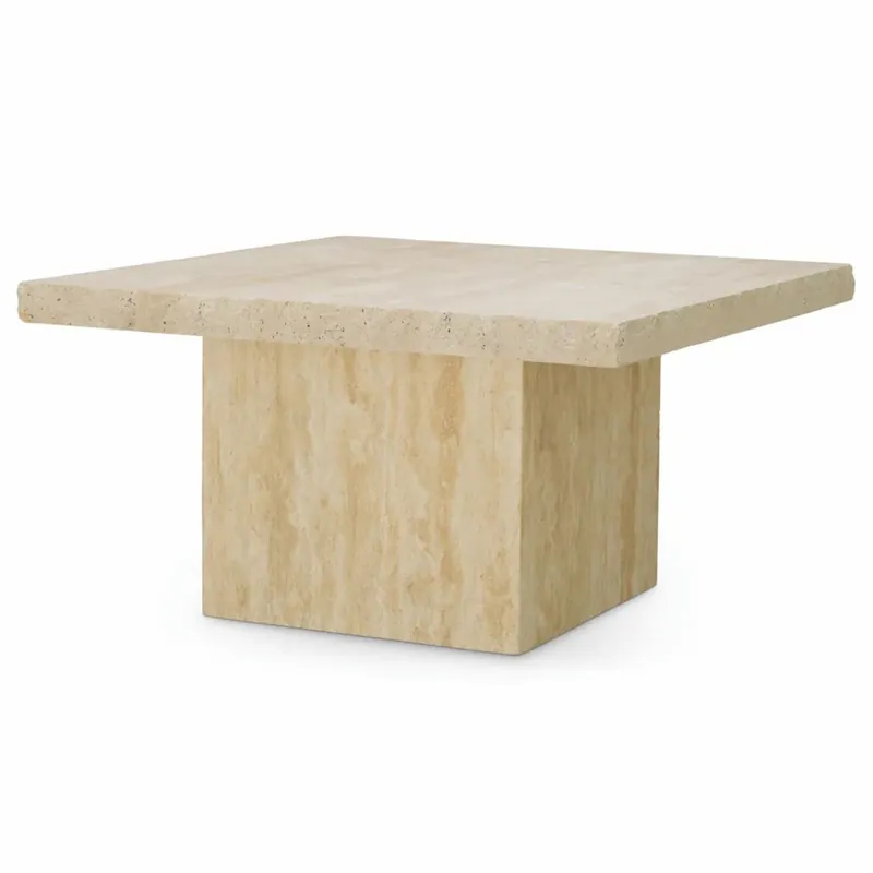 Casa Padrino mesa de centro de lujo de travertino beige 65,5 cm - Muebles de salón de travertino Expressversand