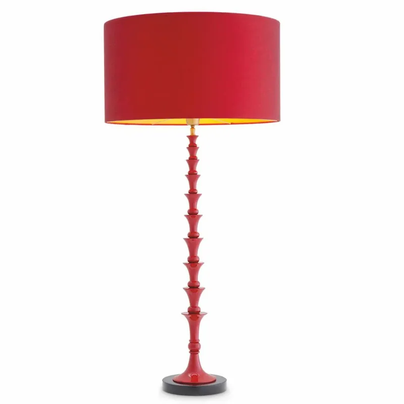 Neu Casa Padrino lámpara de mesa de lujo rojo burdeos / negro Al. 112,5 cm - Calidad de lujo