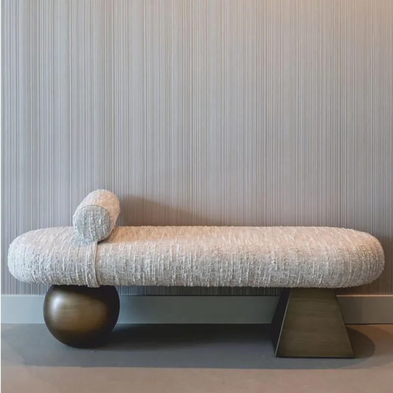 Casa Padrino Banco de Lujo Beige / Marrón 148 cm - Muebles de Hotel de Lujo Aktuell