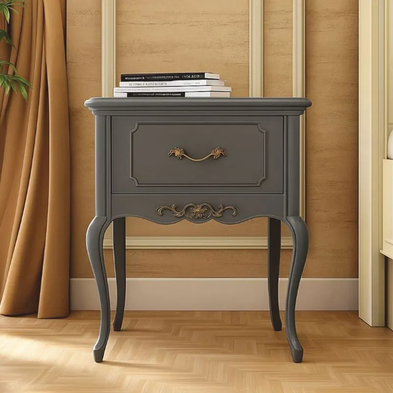 Nur Heute Casa Padrino mesita de noche barroco de lujo con cajón gris Al. 60 cm - Muebles barrocos