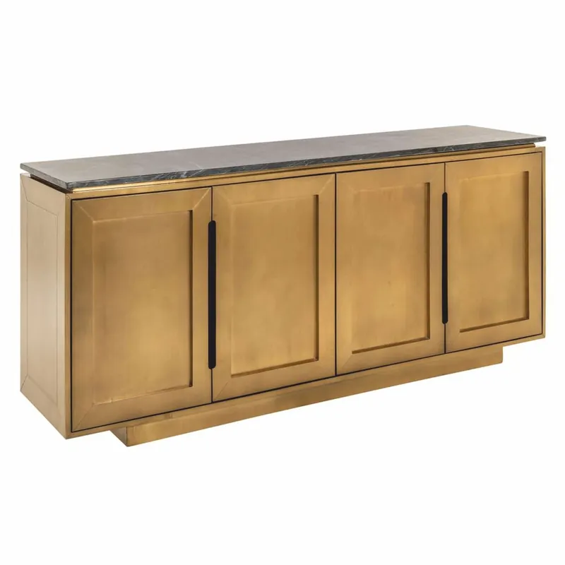 Casa Padrino aparador de lujo con 4 puertas y tablero de mármol oro / negro 184 cm Beliebt