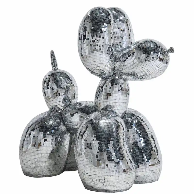 Casa Padrino Escultura Decorativa de Perro Globo Plata 130 cm - Figura Decorativa Grande Mega-Angebot