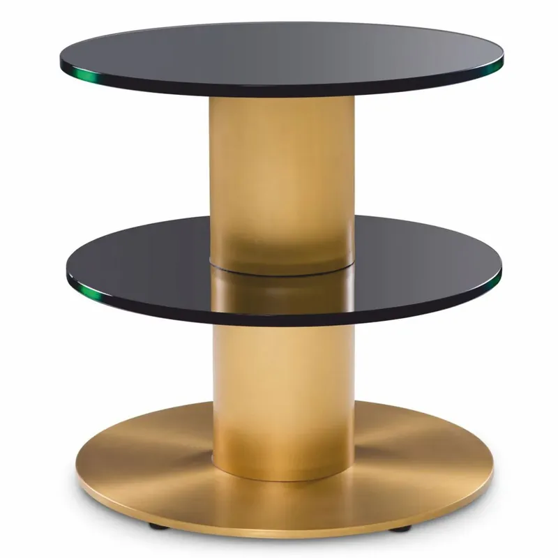 Rabatt Casa Padrino mesa auxiliar de lujo latón / negro Al. 55,5 cm - Muebles de salón