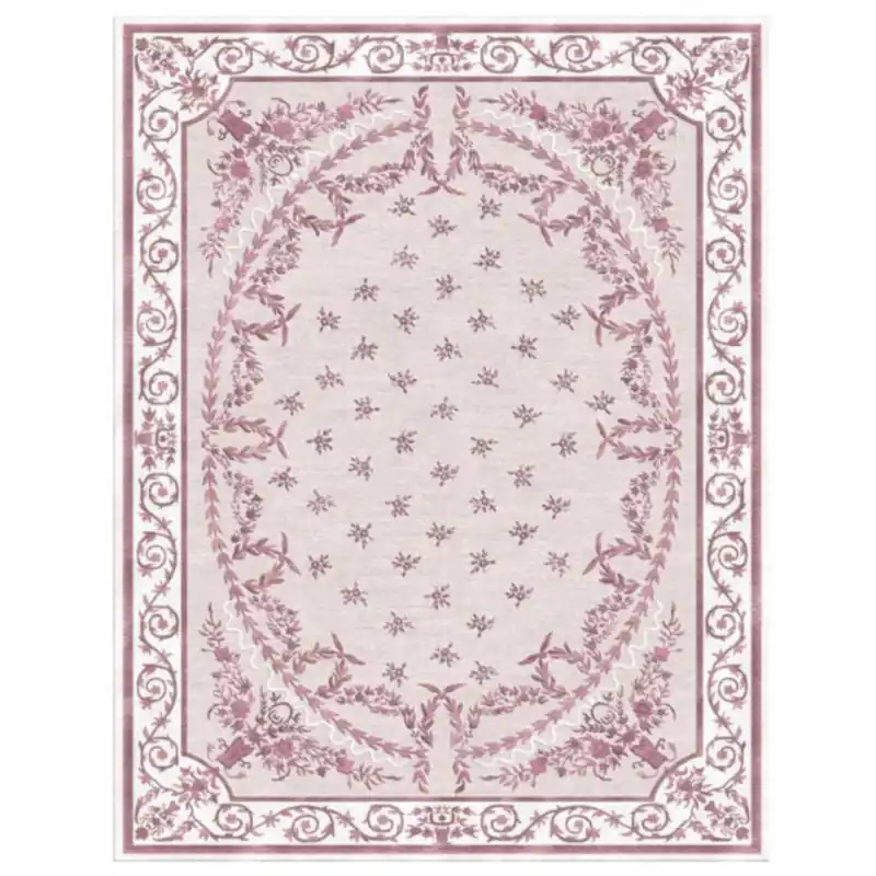 Casa Padrino Alfombra de Salón Barroco de Lujo Rosa / Blanco - Varios Tamaños Super-Preis