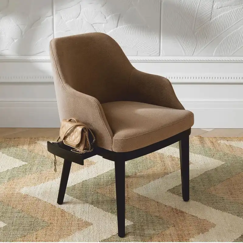 Casa Padrino silla de comedor de lujo con reposabrazos marrón / negro Al. 79 cm Jetzt Bestellen