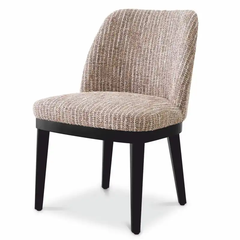 Casa Padrino Silla de Comedor de Lujo Beige / Negro Al. 79 cm - Muebles de Comedor Preis Gesenkt