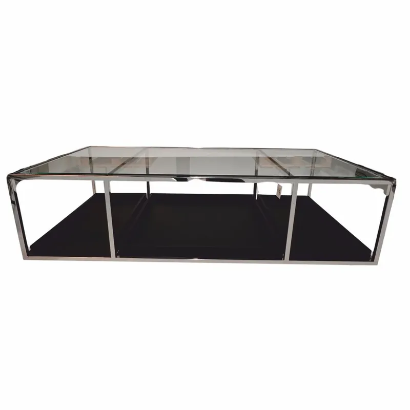 Kracherpreis Casa Padrino Mesa de Centro de Lujo Plata / Negro 160 cm - Muebles de Salón