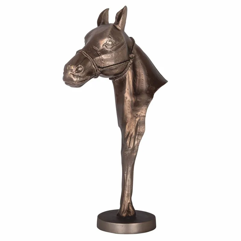 Wochenendangebot Casa Padrino figura decorativa de caballo de lujo en aluminio acabado latón antiguo Al. 63,5 cm