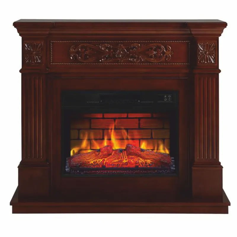 Billig Casa Padrino chimenea eléctrica LED barroco marrón oscuro 106,6 x 37 x A. 92,5 cm - Muebles barrocos