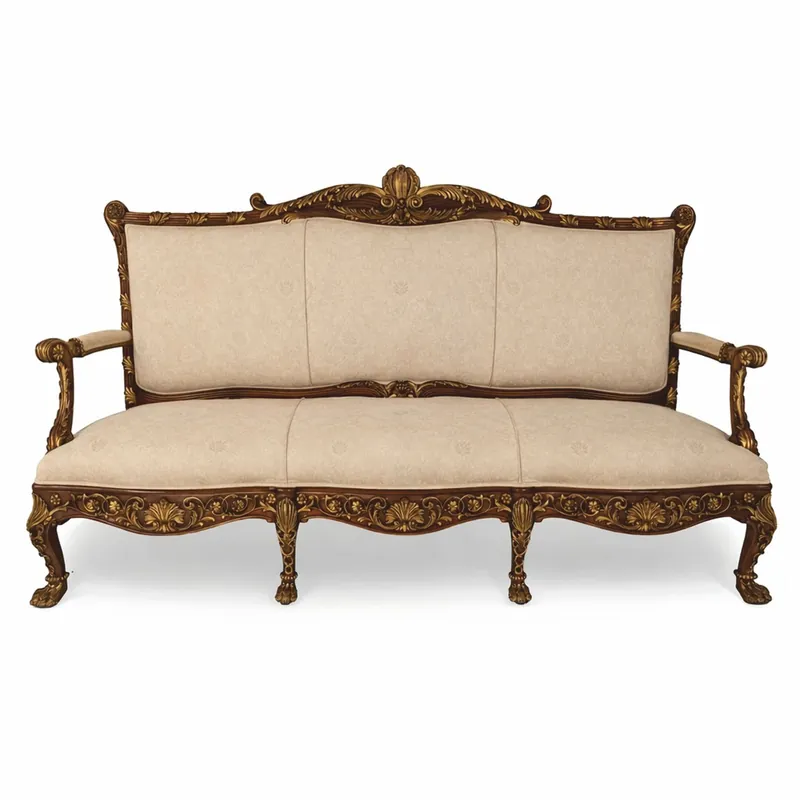 Angebot Casa Padrino Sofá Barroco de Lujo Beige / Marrón Oscuro / Oro 217 cm - Hecho en Italia