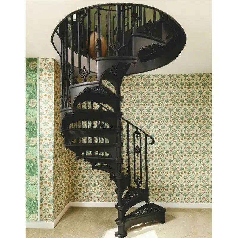 Zertifiziert Casa Padrino escalera de caracol barroco con barandilla lado derecho negro Al. 240 cm