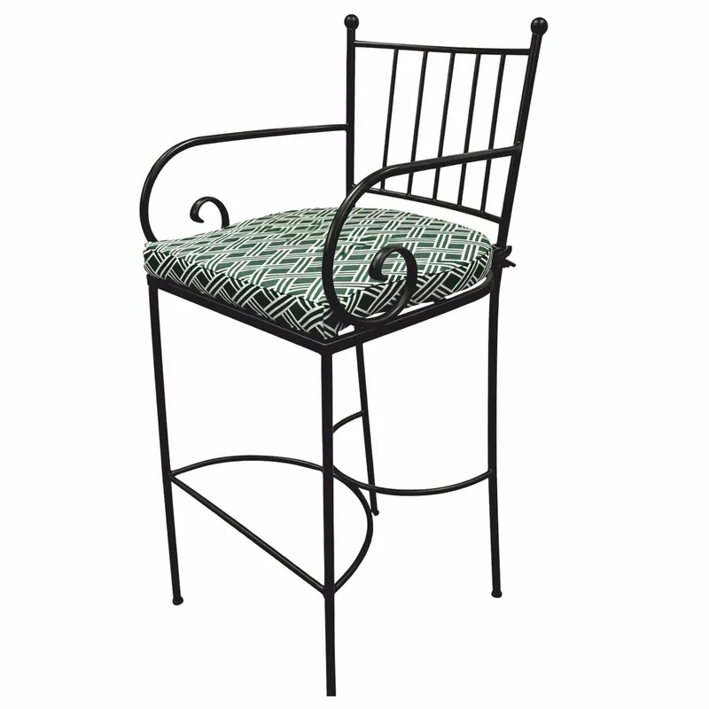 Casa Padrino silla de bar de lujo Art Nouveau de hierro forjado con reposabrazos negro / verde A. 117 cm Bestpreis