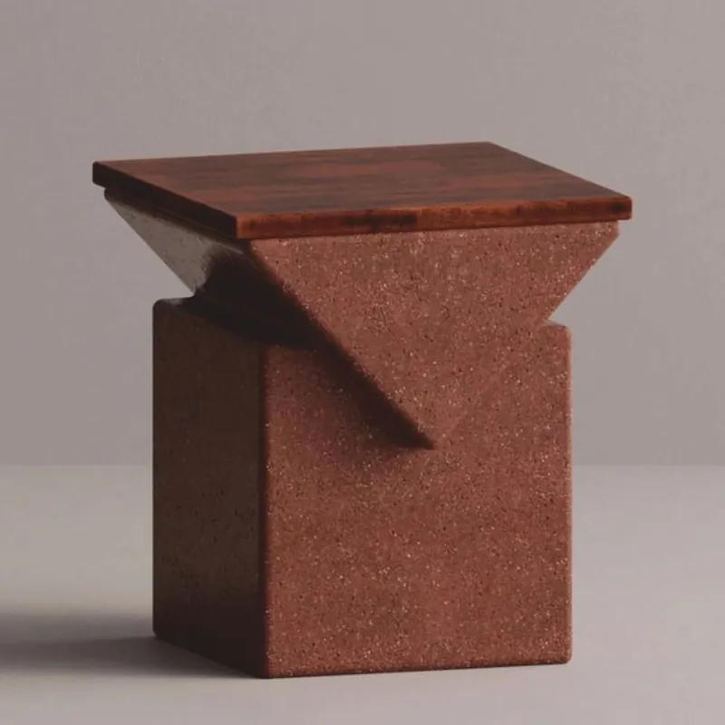Ausverkauf Casa Padrino Taburete de Lujo Marrón / Marrón Oscuro 50 cm - Muebles de Jardín de Hormigón