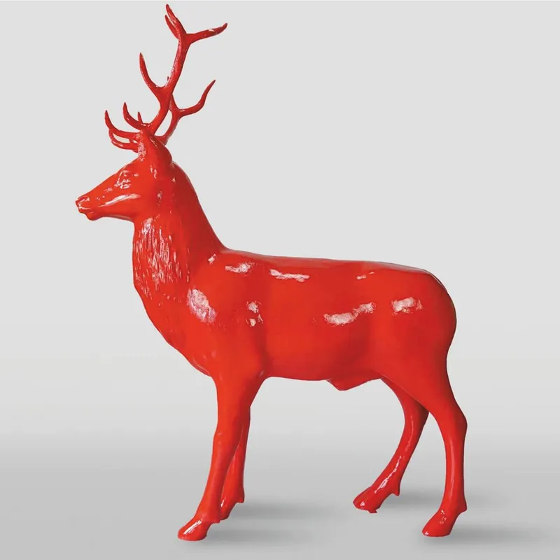 Wochenendangebot Casa Padrino escultura decorativa XXL rojo 185 x Al. 220 cm - Figura de jardín de tamaño natural
