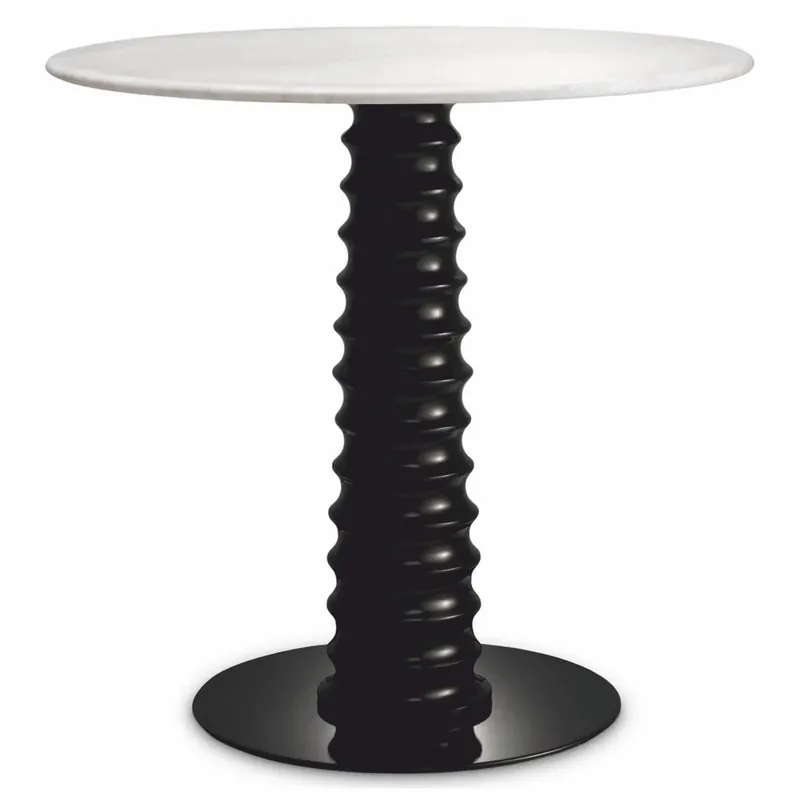 Casa Padrino Mesa de Comedor de Lujo Negro / Blanco Ø 80 x Al. 77 cm - Muebles de Comedor Sale