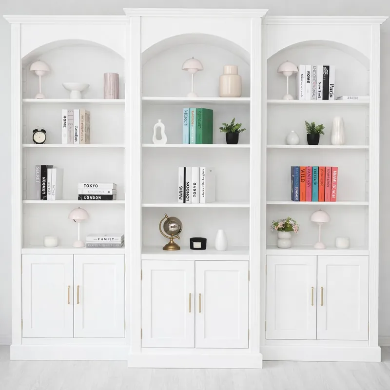 Casa Padrino conjunto de 3 armario de libros de estilo campestre blanco - Muebles de estilo campestre Bestseller