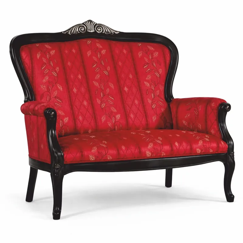 Casa Padrino Sofá Barroco de Lujo Rojo / Negro / Plata 130 cm - Hecho en Italia Angebot