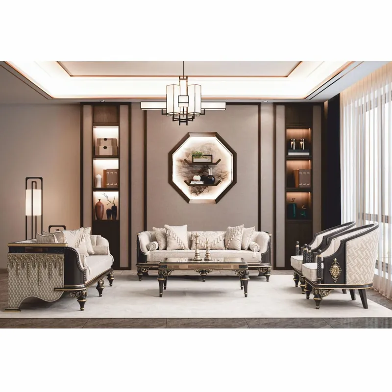 Beliebt Casa Padrino conjunto de salón barroco de lujo beige / marrón / oro - Muebles barrocos