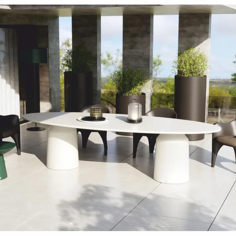 Top-Angebot Casa Padrino mesa de comedor de jardín de lujo blanco mate 300 cm - Muebles de jardín y hotel