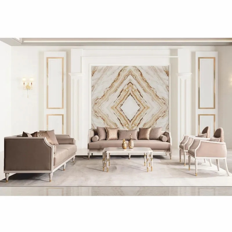 Kracherpreis Casa Padrino conjunto de salón barroco de lujo marrón / crema / oro - Muebles barrocos