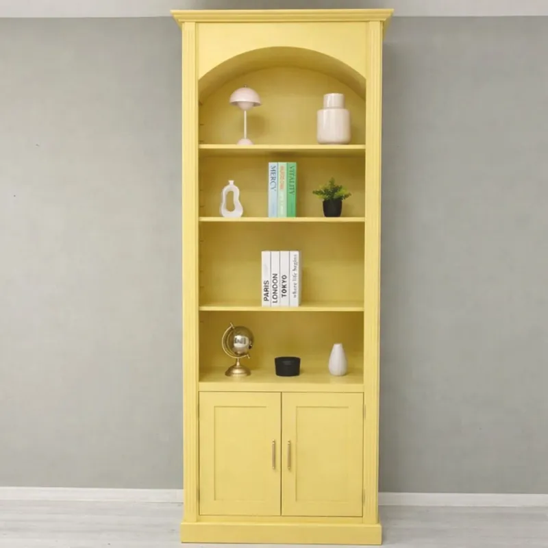 Finale Aktion Casa Padrino armario de libros de estilo campestre amarillo 102 x Al. 250 cm - Muebles estilo campestre