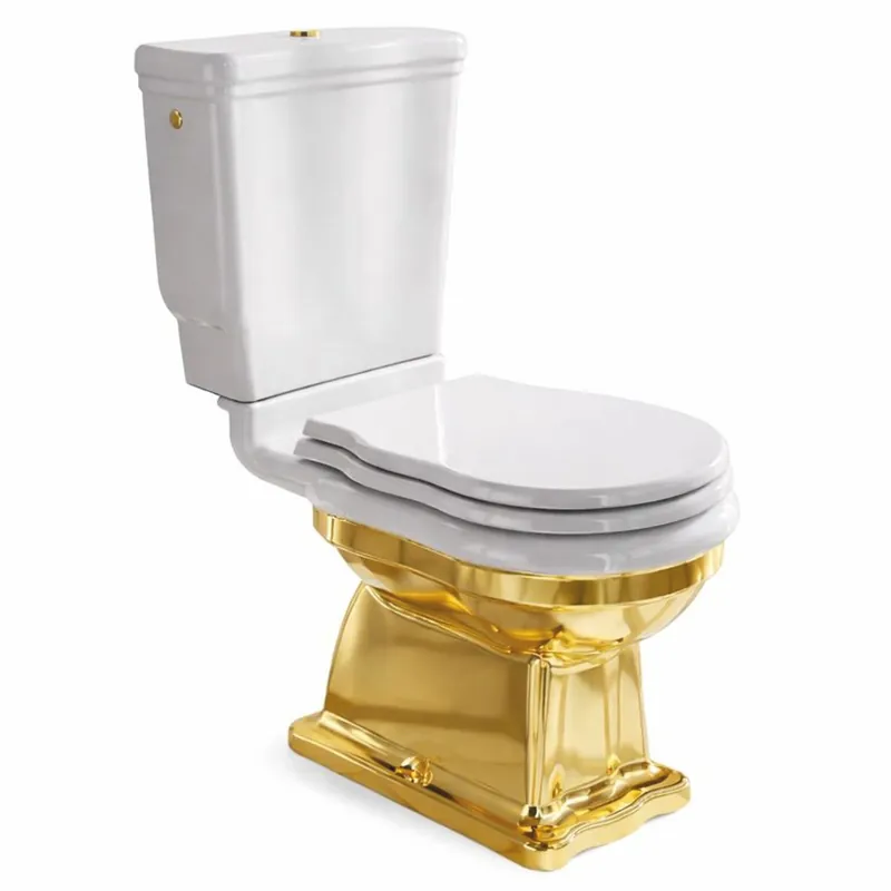 Casa Padrino Inodoro Art Nouveau de Lujo Blanco / Oro Al. 84 cm - Hecho en Italia Sofort Bestellen