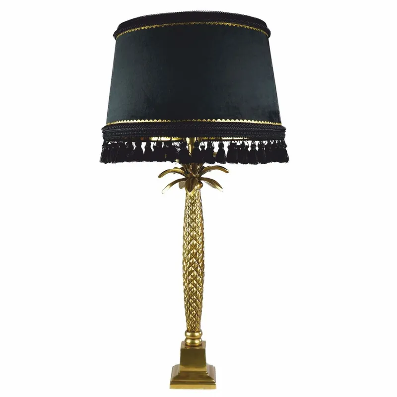 Nur Für Kurze Zeit Casa Padrino lámpara de pie de lujo palmera oro / negro Al. 83 cm - Iluminación de lujo