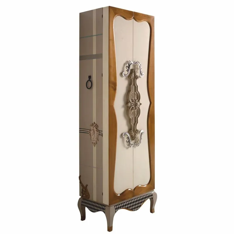 Super-Preis Casa Padrino Armario de Joyero Barroco de Lujo Crema / Multicolor Al. 170 cm - Muebles de Estilo Barroco