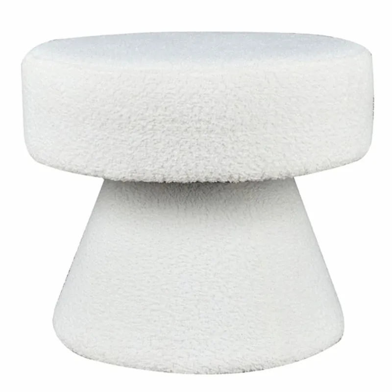 Casa Padrino Taburete Blanco Ø 52 x Al. 46 cm - Reposapiés Redondo de Salón Beliebt