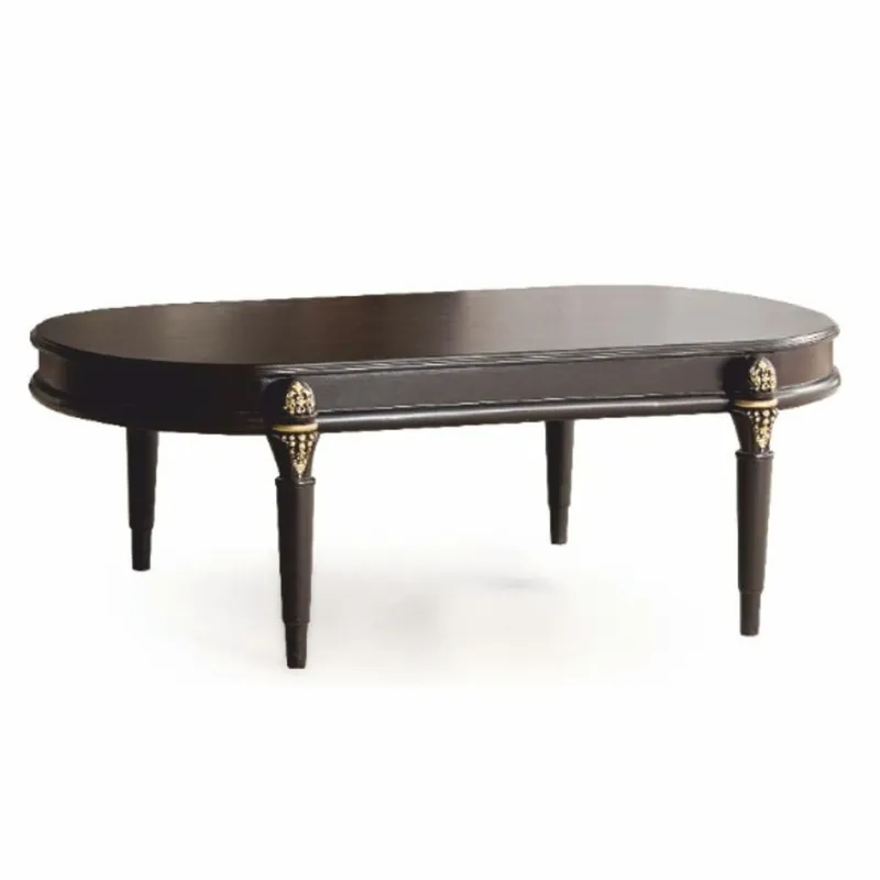 Neuheit Casa Padrino Mesa de Centro Barroco de Lujo Marrón Oscuro / Oro 128 cm - Muebles Barrocos